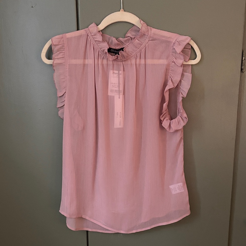 Light Pink Ruffle Blouse